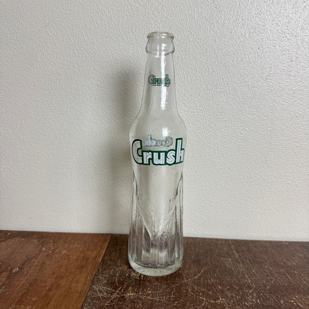Crush Soda Glass Soda Bottle 1960s Vintage‎ Bottle Evanston Illinois